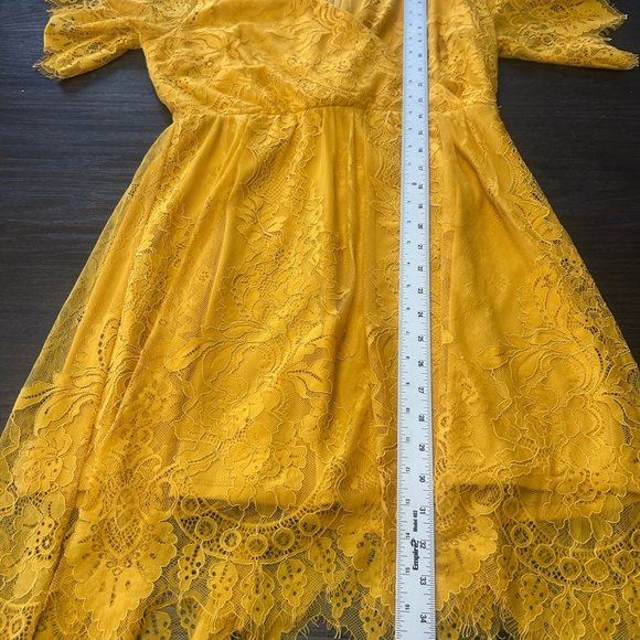 Miami Lace Midi Dress in Mustard Yellow - Picture 11 of 11